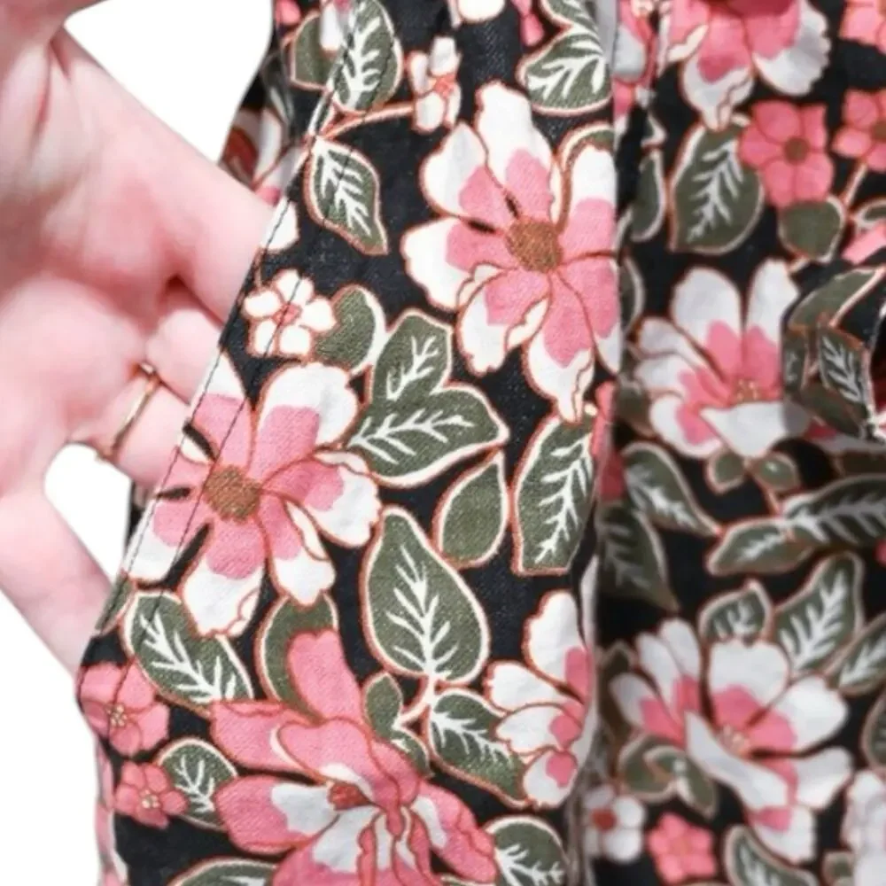 Outerknown Hawaiian Floral Print Linen Blend Shortall Romper Women’s XS NEW